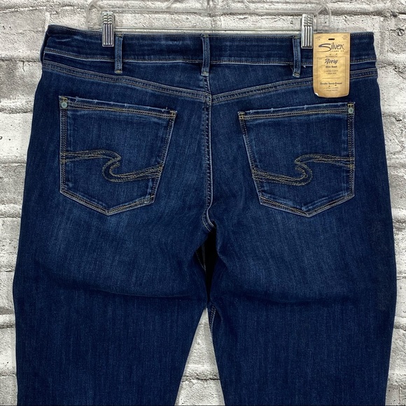 NWT Silver Jeans Avery Slim Boot Womens 36 x 31 Ultra Curvy High Rise Dark Wash - Picture 3 of 10